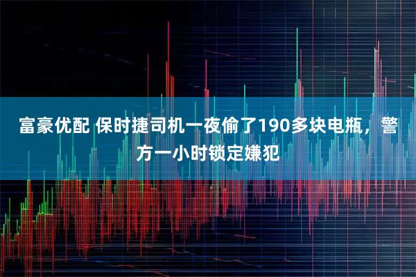 富豪优配 保时捷司机一夜偷了190多块电瓶,警方一小时锁定嫌犯
