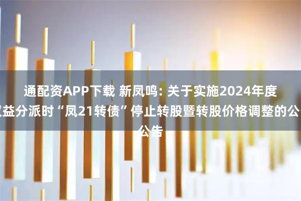 通配资APP下载 新凤鸣: 关于实施2024年度权益分派时“凤21转债”停止转股暨转股价格调整的公告